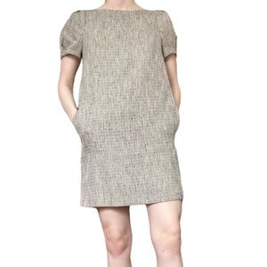 See by Chloe Silver Tweed Short Sleeve Shift Dress